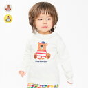 【25春セール30%OFF】子供服 moujonjon (ムージョンジョン) くまプリント長袖Tシャツ・ロンT 80cm 90cm 100cm 110cm 12...