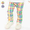 【10%OFFクーポン対象 5/6まで】【25春セール20%OFF】子供服 moujonjon (ムージョンジョン) ギンガムチェック柄長パンツ・長ズボン 80...
