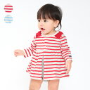 【10%OFFクーポン対象 5/6まで】【25春セール40%OFF】子供服 moujonjon (ムージョンジョン) 肩リボンボーダー柄ブルマロンパース・Tオール 70cm,80cm M24700(4)