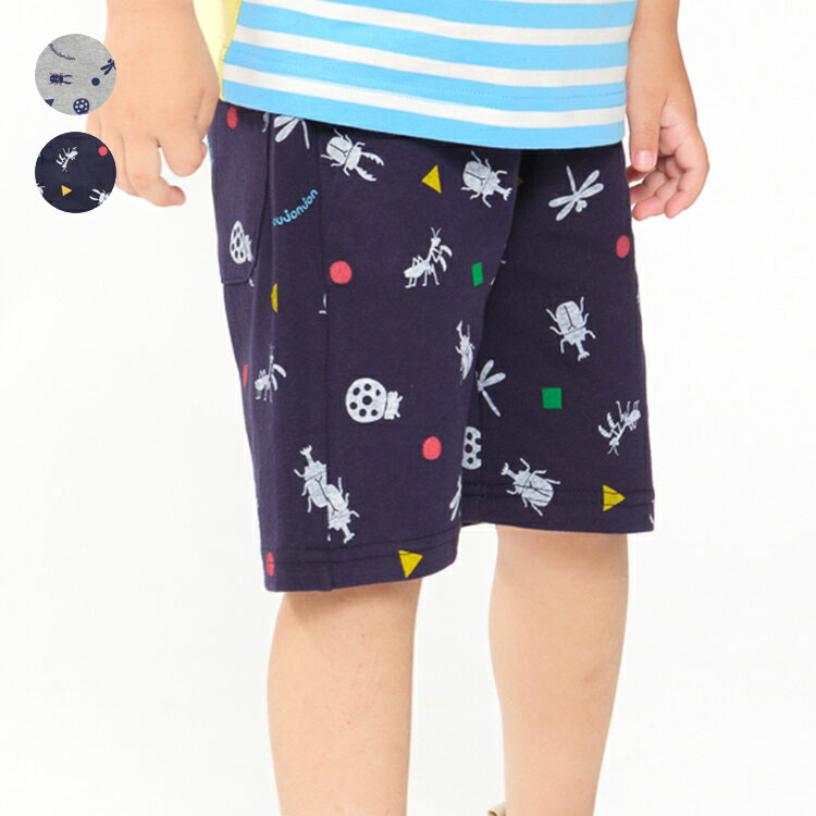 Rakuten - 子供服 moujonjon (ムージョンジョン) 昆虫総柄ハーフパンツ 80cm 90cm 100cm 110cm 120cm 130cm M37150