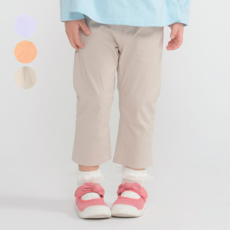 【本日いっぱい50％OFFクーポン対象】 【23夏セール10％OFF】 【子供服】 moujonjon (ムージョンジョン) リボンポケット無地7分丈パンツ ズボン 90cm 100cm 110cm 120cm 130cm 140cm キッズ 女の子 M41100のサムネイル