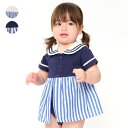 【25夏セール20%OFF】子供服 moujonjon (ムージョンジョン) セーラー衿ブルマロンパース・Tオール 70cm,80cm M44700