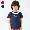 【店内全品15%OFFクーポン配布中 9/11 01:59まで】【25夏セール40%OFF】子供服 moujonjon (ムージョンジョン) ちょうちょアップリケ衿レース半袖Tシャツ 90cm 100cm 110cm 120cm 130cm M44850