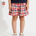 【店内全品15%OFFクーポン配布中 9/11 01:59まで】【25夏セール40%OFF】子供服 moujonjon (ムージョンジョン) サッカーチェック4分丈フレアパンツ 90cm 100cm 110cm 120cm 130cm M45141