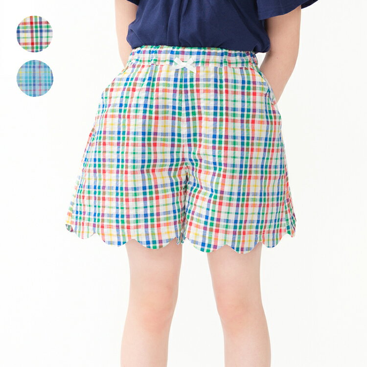 Rakuten - 子供服 moujonjon (ムージョンジョン) サッカーチェックショートパンツ 90cm 100cm 110cm 120cm 130cm 140cm M47101