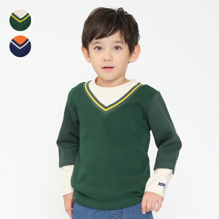 【24秋冬セール10%OFF】子供服 moujonjon (ムージョンジョン) レイヤード風長袖Tシャツ・ロンT 80cm〜140cm M52802 marutaka-10036422 こどもの森 e-shop メーカー直営 パッケージ画像