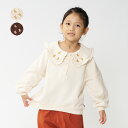 【23秋冬セール50 OFF】 子供服 moujonjon (ムージョンジョン) お花刺繍ビッグカラー裏毛トレーナー スウェット 80cm 90cm 100cm 110cm 120cm 130cm 140cm キッズ 女の子 M60600