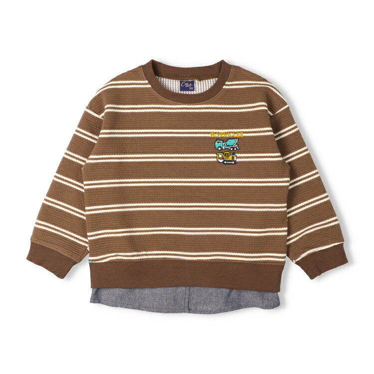 【25秋冬セール50％OFF】子供服 crescent (クレセント) 働く車刺繍ボーダートレーナー・スウェット 80cm 90cm 100cm 110cm 120cm 130cm N54682 marutaka-10037620 こどもの森 e-shop メーカー直営 サンプル画像3