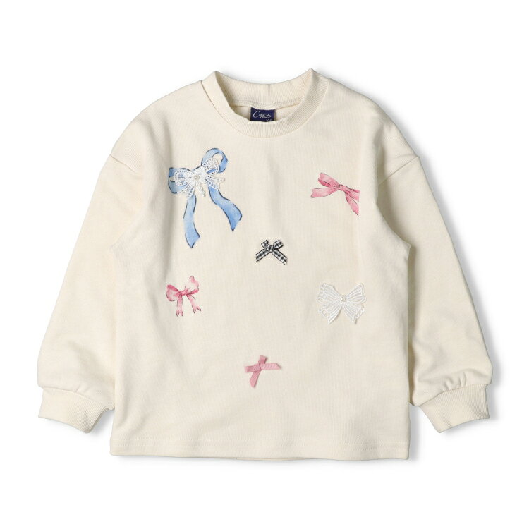 【25秋冬セール50％OFF】子供服 crescent (クレセント) リボンデザイン裏毛トレーナー・スウェット 80cm 90cm 100cm 110cm 120cm 130cm N64681 marutaka-10037406 こどもの森 e-shop メーカー直営 サンプル画像2