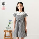 子供服 crescent (クレセント) ギンガムチェック衿レースワンピース 80cm～130cm N42307