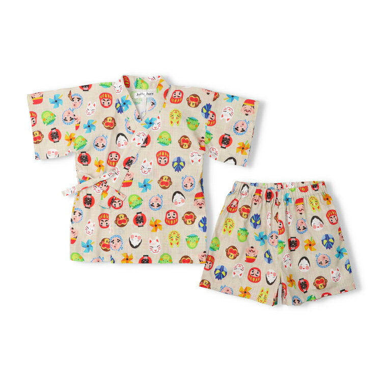 子供服 JollyJury (ジョリージュリー) 【WEB限定】お祭りお面柄甚平 80cm 90cm 100cm 110cm 120cm 130cm N36793