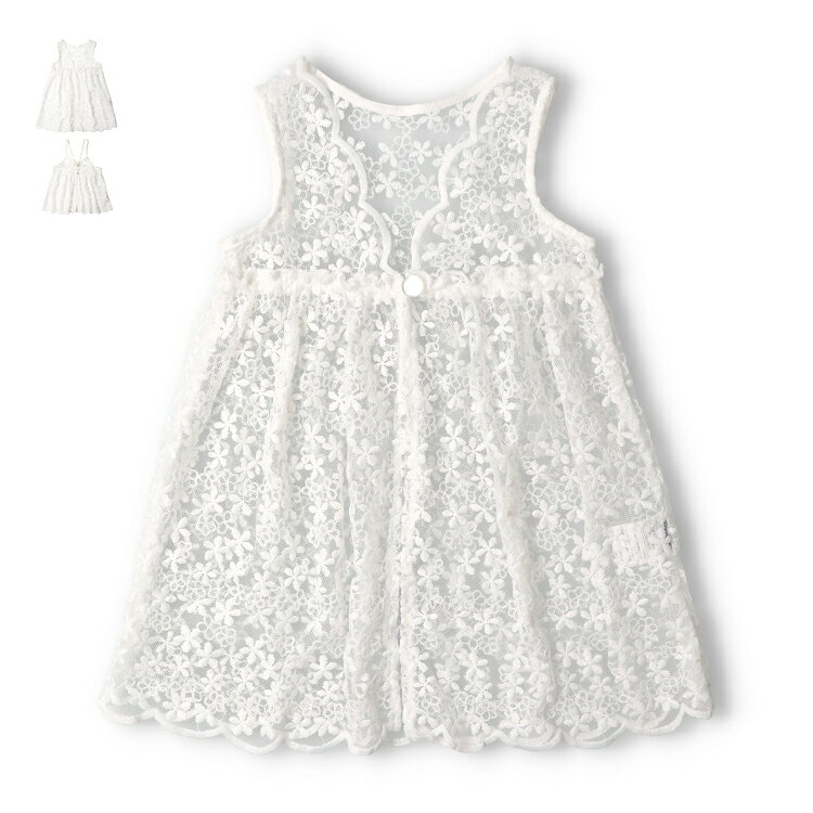 子供服 crescent (クレセント) 花柄レースワンピース・キャミソール 80cm 90cm 100cm 110cm 120cm 130cm N44396