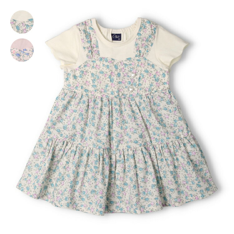 子供服 crescent (クレセント) 小花柄半袖ワンピース 80cm 90cm 100cm 110cm 120cm 130cm N44399