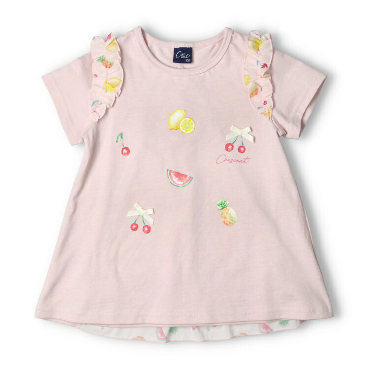 【26夏セール50%OFF】子供服 crescent (クレセント) フルーツプリント後ろ切替Tシャツ 80cm 90cm 100cm 110cm 120cm 130cm N44889 marutaka-10038335 こどもの森 e-shop メーカー直営 サンプル画像3