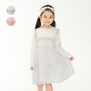【24夏セール40%OFF】子供服 crescent (クレセント) 水玉シフォン長袖ワンピース 80cm~130cm N22302