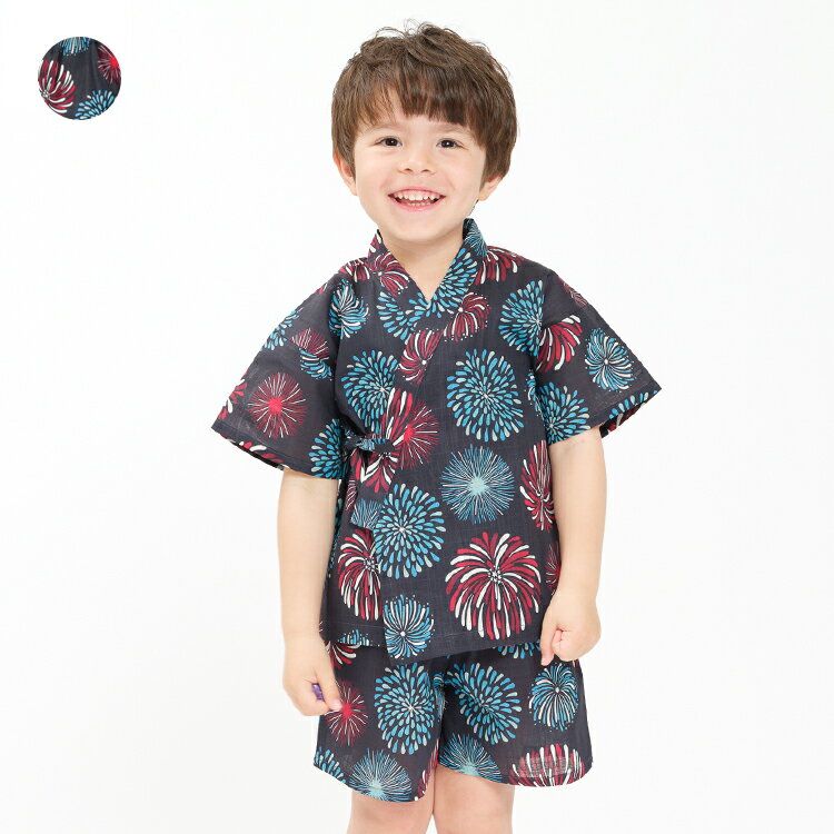 子供服 JollyJury (ジョリージュリー) 【WEB限定】花火柄甚平 80cm 90cm 100cm 110cm 120cm 130cm N36794