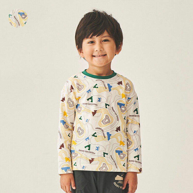  子供服 Daddy Oh Daddy (ダディオダディ) 等高線柄長袖Tシャツ・ロンT 90cm 100cm 110cm 120cm 130cm 140cm キッズ 男の子 V50800