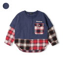子供服 Daddy Oh Daddy (ダディオダディ) チェック使い長袖Tシャツ・ロンT 90cm 100cm 110cm 120cm 130cm 140cm 150cm 160cm V54807