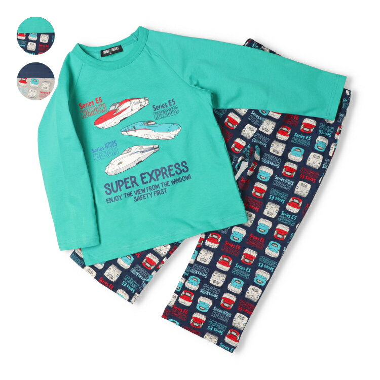 子供服 Hungry Heart (ハングリーハート) JR新幹線電車プリント長袖パジャマ 80cm 90cm 100cm 110cm 120cm 130cm V17748