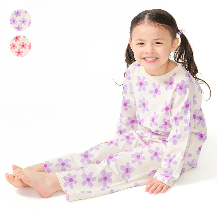 【店内全品10％OFFクーポン配布中！2/10 1：59まで】子供服 JollyJury (ジョリージュリー) 【WEB限定】お花柄長袖パジャマ 80cm 90cm 100cm 110cm 120cm 130cm V27799