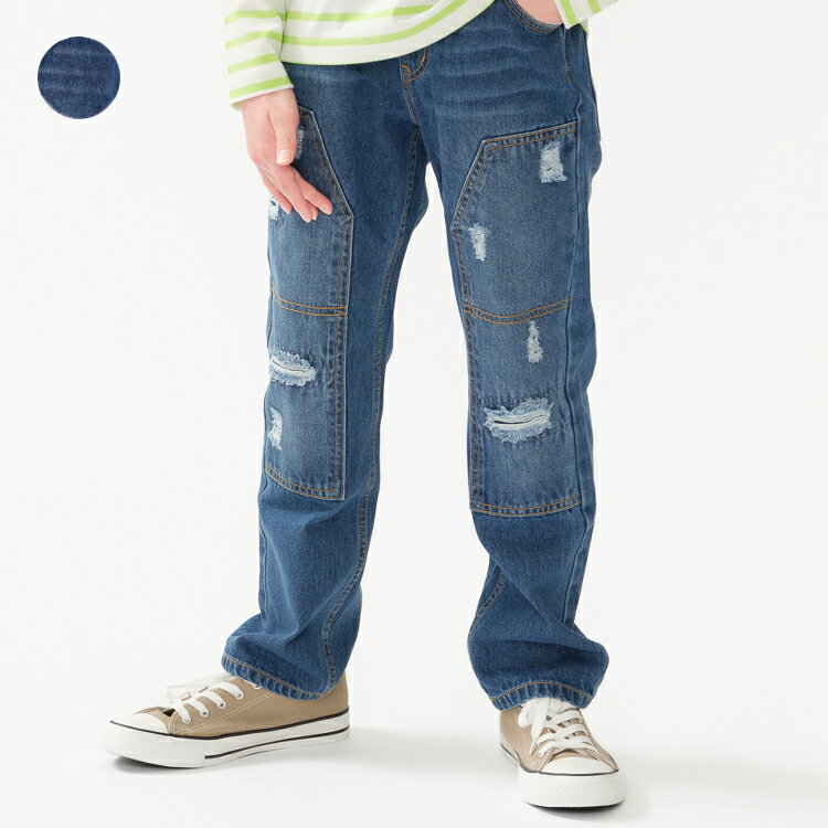 ダメージ感やブラストが本格的な仕上がりです。かっこよく着こなせるアイテム。同じデザインのベビー、トドラーサイズはV15004になります。【アイテム】シンプル ベーシック 無地 カジュアル お洒落 オシャレ かっこいい かわいい 可愛い 普段着 お外着　お外遊び着　デイリーウェア お出かけ着 ロング丈　長丈 長ズボン フル丈 　ボトムス　子ども こども 男児 男の子 ボーイズ キッズ ジュニアサイズ スクールサイズ 幼稚園 保育園 小学校　中学生　中学校　通園 通学 小学生 2025年春夏物新作 丸高衣料　ブルー　ネイビー　紺色　ダディオダディ　ジーンズ　ジーパン　Gパン※メーカー希望小売価格はメーカーカタログに基づいて掲載しています。アイテム・スペックブランド名Daddy Oh Daddy商品名ダメージデニムパンツ商品番号V15005カラーB(ブルー)　素材本体綿100%　　　　　　生産国中国製お手入れ●他の物と分けて洗う●洗濯ネット使用●つけ置き禁止●アイロン掛けはあて布使用●他の物と分けて洗って下さい。●洗濯後はすぐ干して下さい。●湿った場所で着用しないで下さい。移染することがあります。●移染した時はすぐに洗って下さい。軽度ならば取れます。●タンブル乾燥はしないで下さい。●金属類の装着した製品には、酸素系の漂白剤は、おさけ下さい。サイズ表（単位cm）参考寸法140cm150cm160cmウエスト(ゴム穴あり)525456脇丈84.891.898.8股下606672