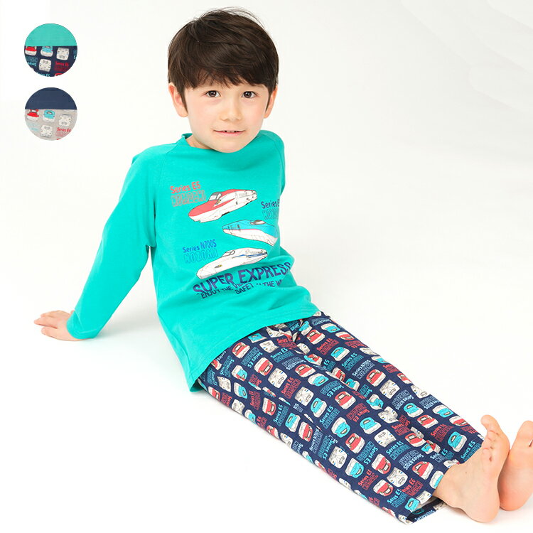 子供服 Hungry Heart (ハングリーハート) JR新幹線電車プリント長袖パジャマ 80cm 90cm 100cm 110cm 120cm 130cm V17748