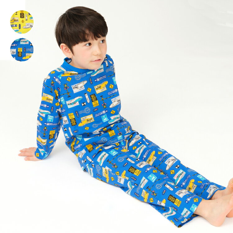 子供服 Hungry Heart (ハングリーハート) JR新幹線電車総柄長袖パジャマ 80cm 90cm 100cm 110cm 120cm 130cm V17749