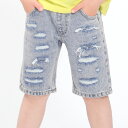 【24夏セール50%OFF】子供服 Daddy Oh Daddy (ダディオダディ) ダメージデニム5分丈ハーフパンツ 90cm~130cm V33116