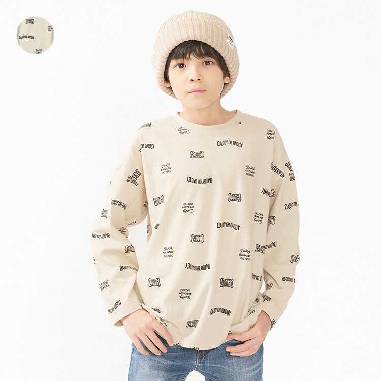 Rakuten - 【25秋冬セール50％OFF】子供服 Daddy Oh Daddy (ダディオダディ) 日本製ダディロゴ総柄長袖Tシャツ・ロンT 90cm 100cm 110cm 120cm 130cm 140cm V54808