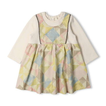 再値下げ:50%OFF【子供服】 kids zoo (キッズズー) 花柄ベロアチュニックワンピース 70cm〜95cm W62311
