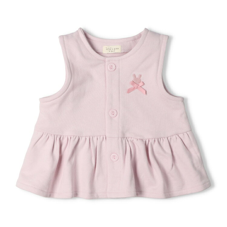 【25秋冬セール50％OFF】子供服 kid´s zoo (キッズズー) うさぎ刺繍リボン付き裏毛...