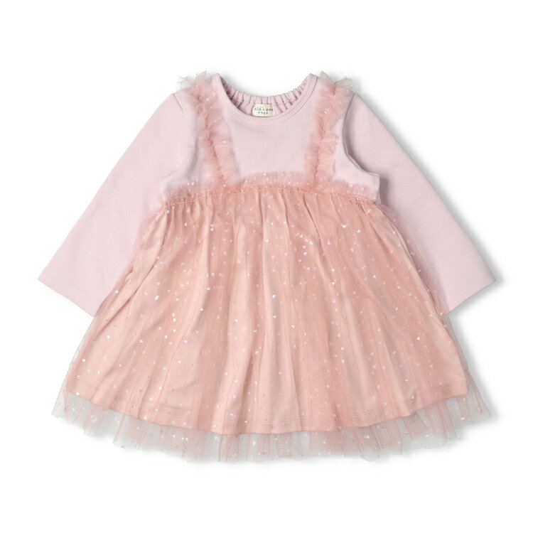 【25秋冬セール50％OFF】子供服 kid´s zoo (キッズズー) キラキラハート柄チュール...