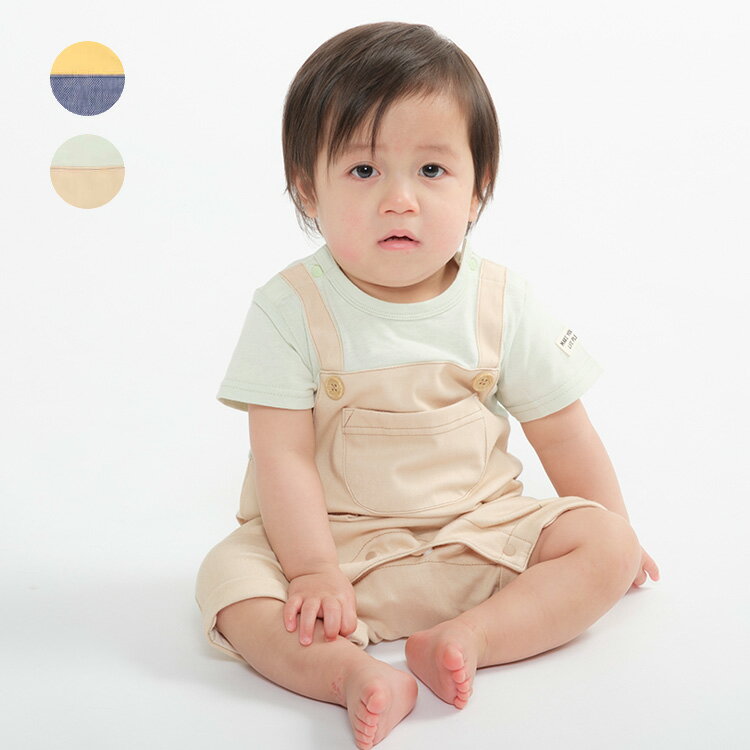 【店内全品15%OFFクーポン配布中!11/27 01:59まで!】【子供服】 kid´s zoo (キッズズー) サロペット風Tオール・ロンパース 70cm,...