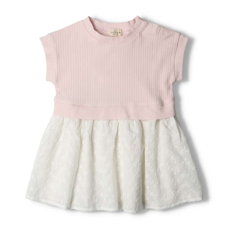 【24夏セール50%OFF】子供服 kid´s zoo (キッズズー) レーススカート切替半袖ワン...