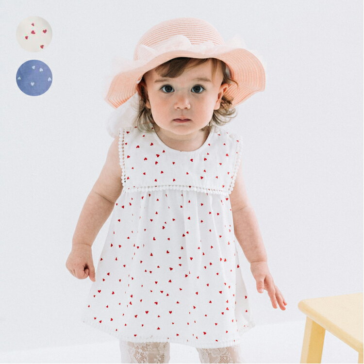 【店内全品15%OFFクーポン配布中!11/27 01:59まで!】【25夏セール30%OFF】子供服 kid´s zoo (キッズズー) ハート柄チュニック ...