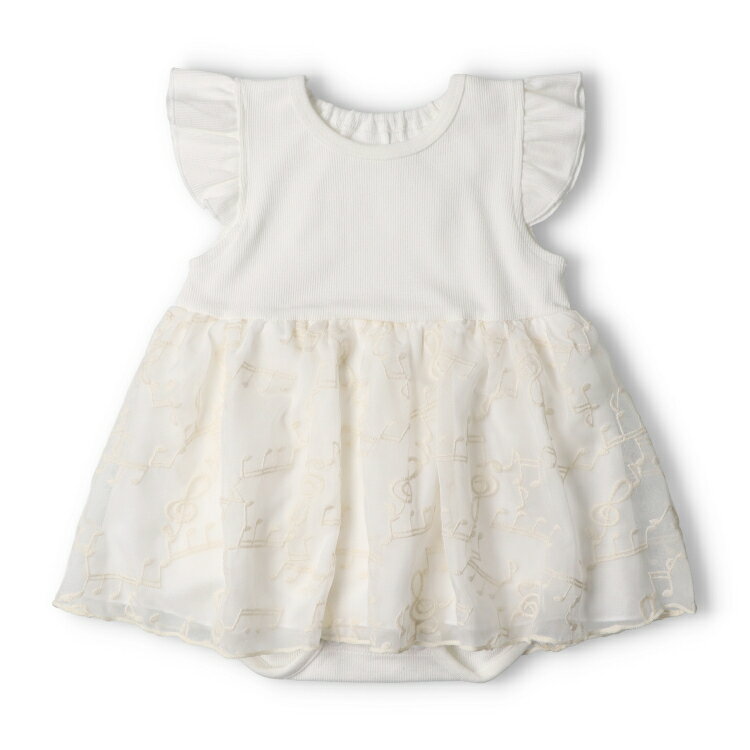 【26夏セール20%OFF】子供服 kid´s zoo (キッズズー) 音符柄シフォンスカートロンパース 70cm，80cm W44700 marutaka-10038350 こどもの森 e-shop メーカー直営 サンプル画像2