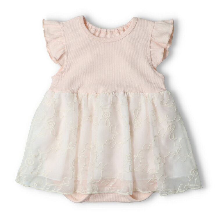 【26夏セール20%OFF】子供服 kid´s zoo (キッズズー) 音符柄シフォンスカートロンパース 70cm，80cm W44700 marutaka-10038350 こどもの森 e-shop メーカー直営 サンプル画像3