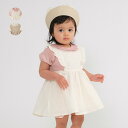 【全品12%OFFクーポン配布・1212円以上で送料無料！】 【23夏セール20％OFF】 【子供服】 kid´s zoo (キッズズー) レースエプロン風ワンピース 80cm，90cm ベビー 女の子 ギフト プレゼント 出産祝い　W40300