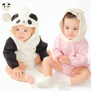子供服 kid´s zoo (キッズズー) パンダ・うさぎフード付なりきり長袖ロンパース 70cm,80cm W64703