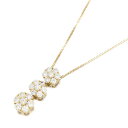 K18YG フラワーモチーフ ダイヤモンド ペンダント ネックレス 45cm D1.00ct イエローゴールド750 宝石 ジュエリー 女性 レディース かわいい アクセサリー 花 ギフト 贈り物 バースデー 誕生日 プレゼント 誕生石 4月 20代 30代 40代 50代