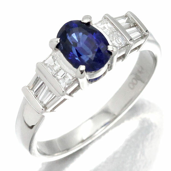 乐天商城 - プラチナ サファイア ダイヤモンド リング 12号 Pt900 S1.09ct D0.36ct 宝石 指輪 ジュエリー レディース 女性 高級 アクセサリー 誕生日 バースデー 誕生石 9月 プレゼント