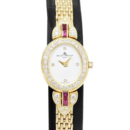 ボーム&メルシエ BAUME&MERCIER K18YG ルビー ダイヤベゼル 4Pダイヤ ホワイト文字盤 レディース腕時計 クォーツ 18mm 金無垢 31.39g イエローゴールド750 オーバル ブランド ジュエリー ドレスウォッチ 宝石 女性 バースデー 誕生日 プレゼント ボーム&メルシエ BAUME&MERCIER K18YG ルビー ダイヤベゼル 4Pダイヤ ホワイト文字盤 レディース腕時計 クォーツ 18mm 金無垢 31.39g イエローゴールド750 オーバル ブランド ジュエリー ドレスウォッチ 宝石 女性 バースデー 誕生日 プレゼント