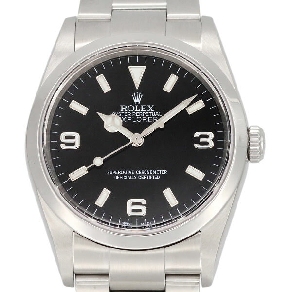 ロレックス ROLEX エクスプローラー1 Explorer I 114270 ブラック文字盤 SS メンズ腕時計 F番 2003年～2004年頃製 自動巻き 36mm 中古 ステンレススチール 生産終了モデル 誕生日 プレゼント 記念日 ギフト