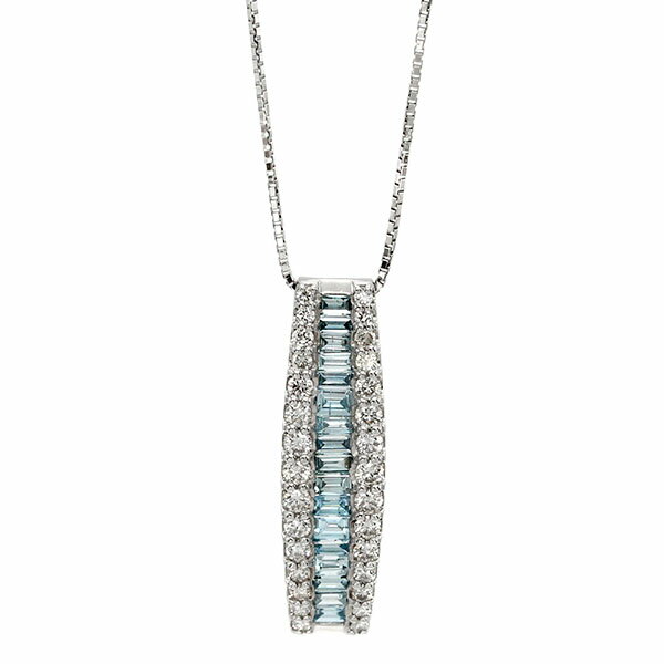 プラチナ ブルーダイヤモンド ダイヤモンド スライドチェーン ネックレス 45cm BD0.50ct D0.50ct Pt900/Pt850 宝石 ジュエリー 鑑別書付き アクセサリー 女性 レディース 誕生日 バースデー 贈り物 誕生石 4月 プレゼント