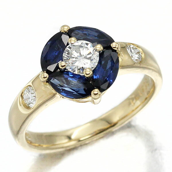 乐天商城 - K18YG サファイア ダイヤモンド リング 12号 S1.71ct D0.15ct/0.30ct イエローゴールド750 5.1g 指輪 宝石 ジュエリー アクセサリー 女性 レディース 誕生石 9月 誕生日 バースデー プレゼント
