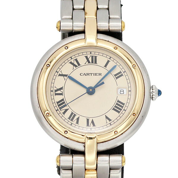 カルティエ Cartier パンテール ヴァンドーム LM 1ロウ SS/YG メンズ腕時計 クォーツ 30mm 中古 コンビ ステンレス ユニセックス アイボリー文字盤 ラウンド ヴィンテージ ビジネス フォーマル デイリー 誕生日 プレゼント ブランド