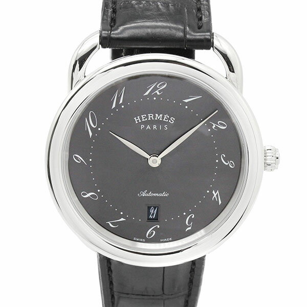 セリエ エルメス HERMES アルソー AR7.710 グレー文字盤 SS メンズ腕時計 自動巻き 41mm ステンレススチール ブランド ウォッチ レザー 男性 メンズ アクセサリー シンプル 上品 カジュアル 紳士 ビジネスマン お洒落 ギフト 誕生日 プレゼント 20代 30代 40代 50代