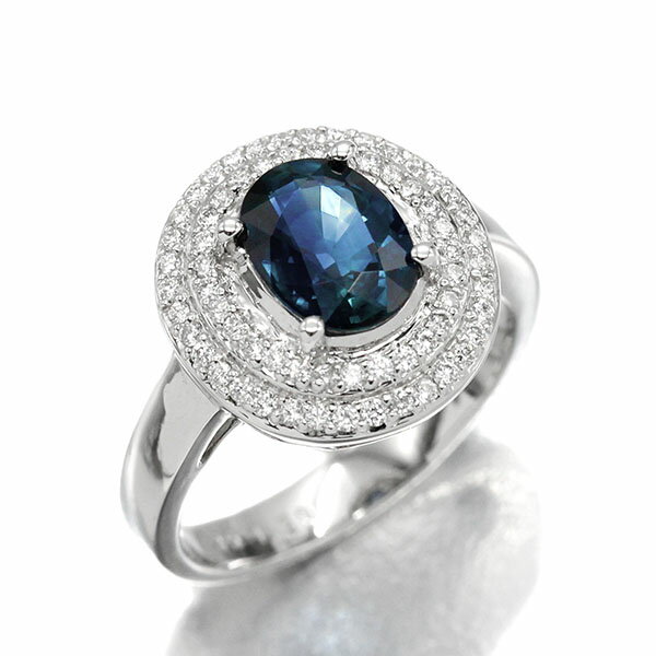 乐天商城 - K18WG サファイア ダイヤモンド リング 11号 S1.59ct D0.30ct ホワイトゴールド750 宝石 ジュエリー 女性 レディース アクセサリー 誕生石 9月 誕生日 記念日 プレゼント
