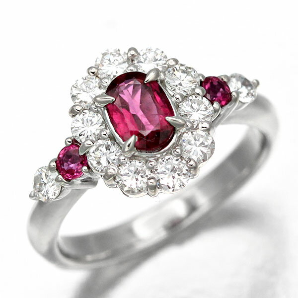 乐天商城 - プラチナ ルビー ダイヤモンド 11号 R0.581ct/0.18ct D0.66ct Pt900 指輪 宝石 ジュエリー アクセサリー 女性 レディース おしゃれ ファッション 誕生石 7月 4月 誕生日 バースデー 記念日 プレゼント