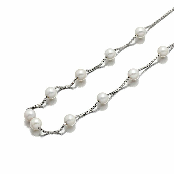 プラチナ パール ステーションネックレス 40cm P6.5mm珠 Pt850 宝石 ジュエリー 女性 レディース 誕生石 6月 20代 30代 40代 50代 プレゼントのサムネイル